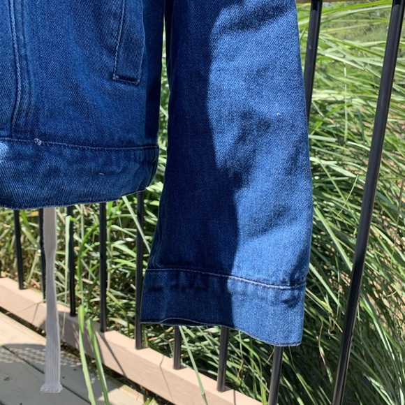 LUSH Large Back Lace Up Denim Jacket - NWT - Picture 5 of 5